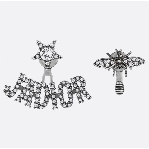 Christian Dior | J’Adior asymmetrical crystal star & bee earrings - Picture 3 of 8
